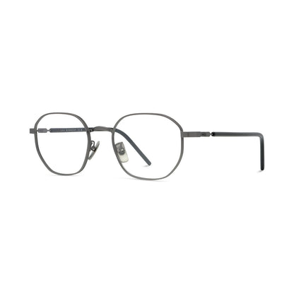 Titanium Silver Geometric Eyeglasses