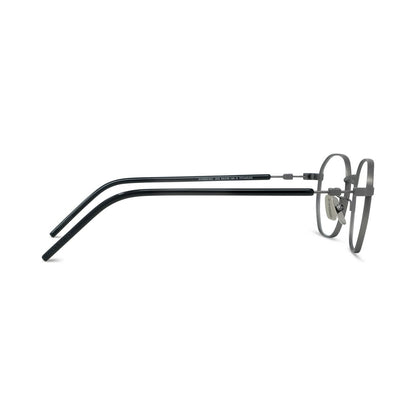 Titanium Silver Geometric Eyeglasses