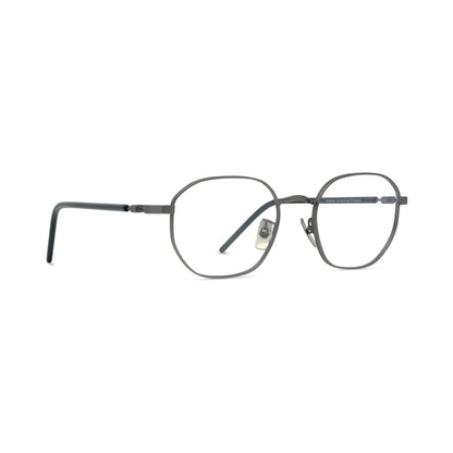 Titanium Silver Geometric Eyeglasses