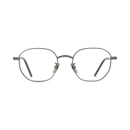 Titanium Silver Geometric Eyeglasses