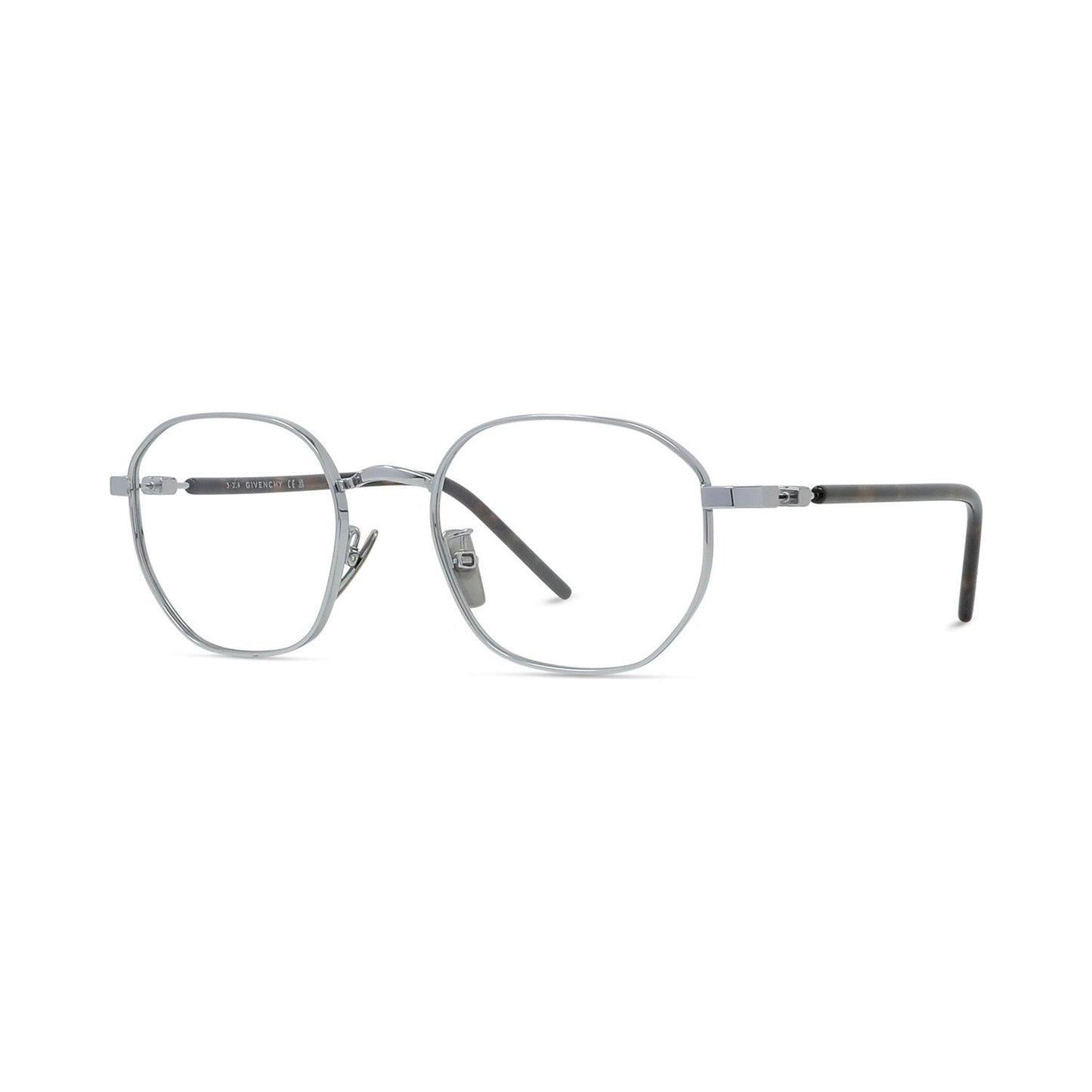 Titanium Silver Geometric Eyeglasses