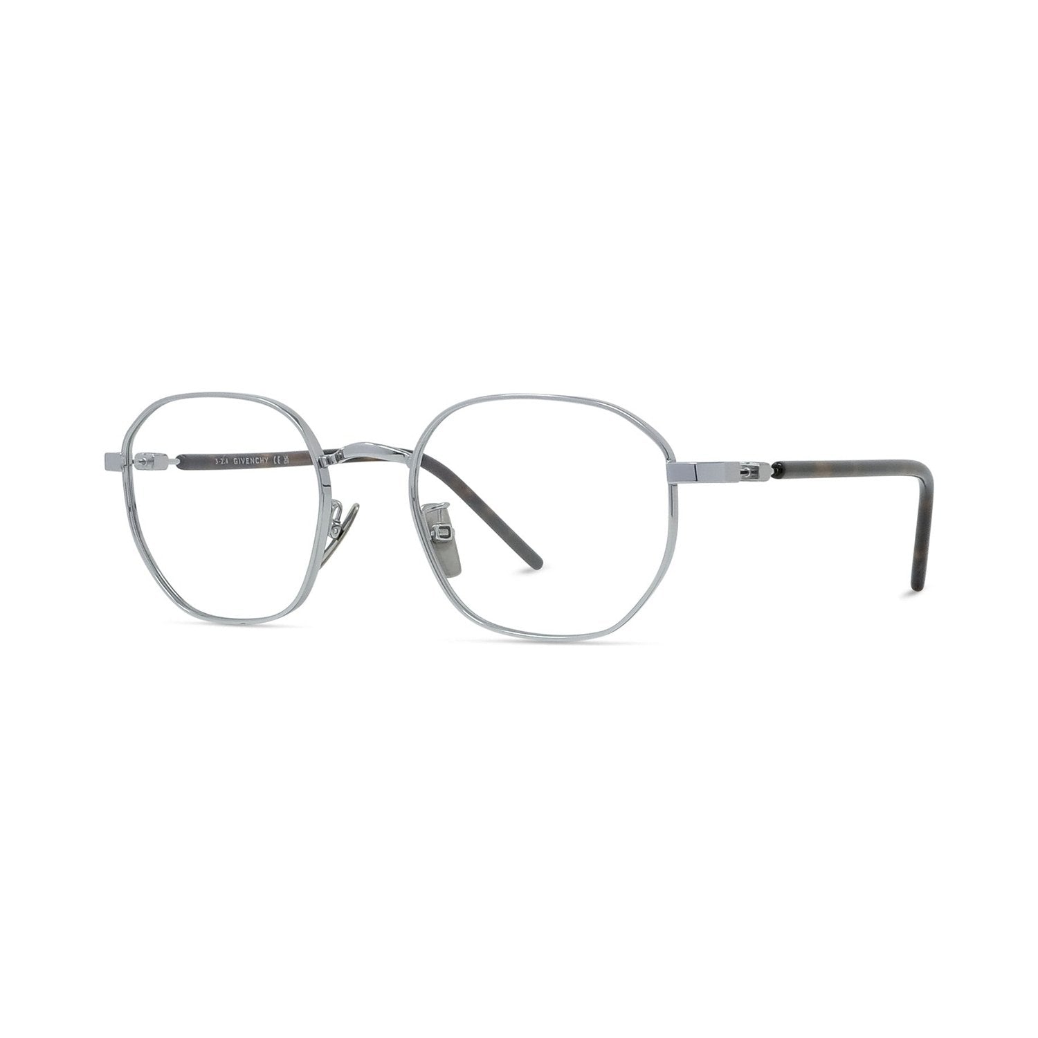 Titanium Silver Geometric Eyeglasses