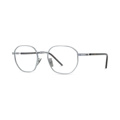 Titanium Silver Geometric Eyeglasses