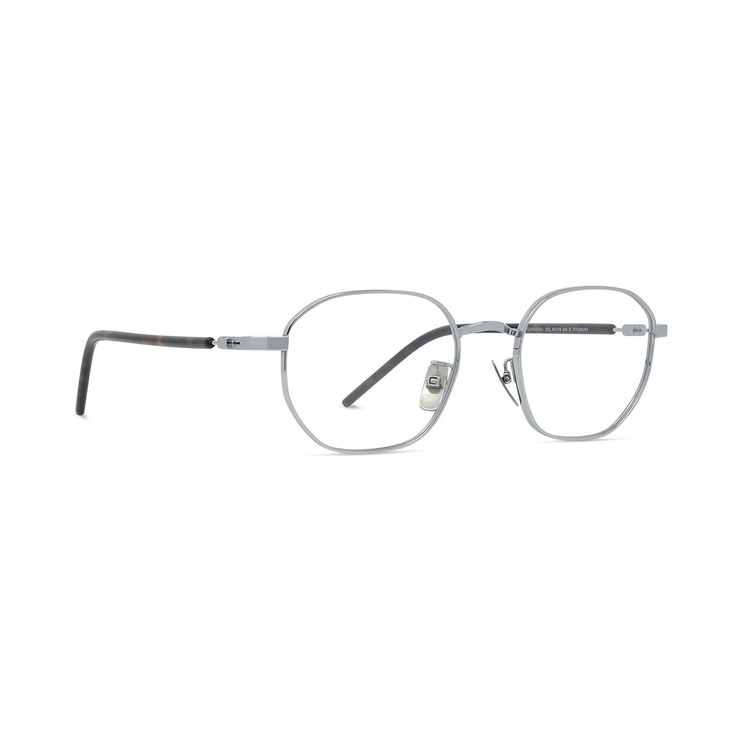 Titanium Silver Geometric Eyeglasses