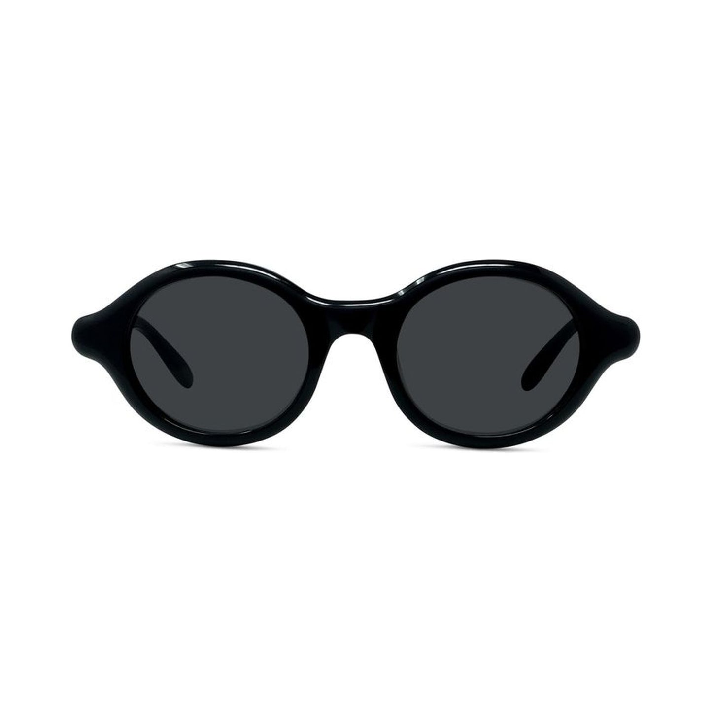 Slim Black Round Sunglasses