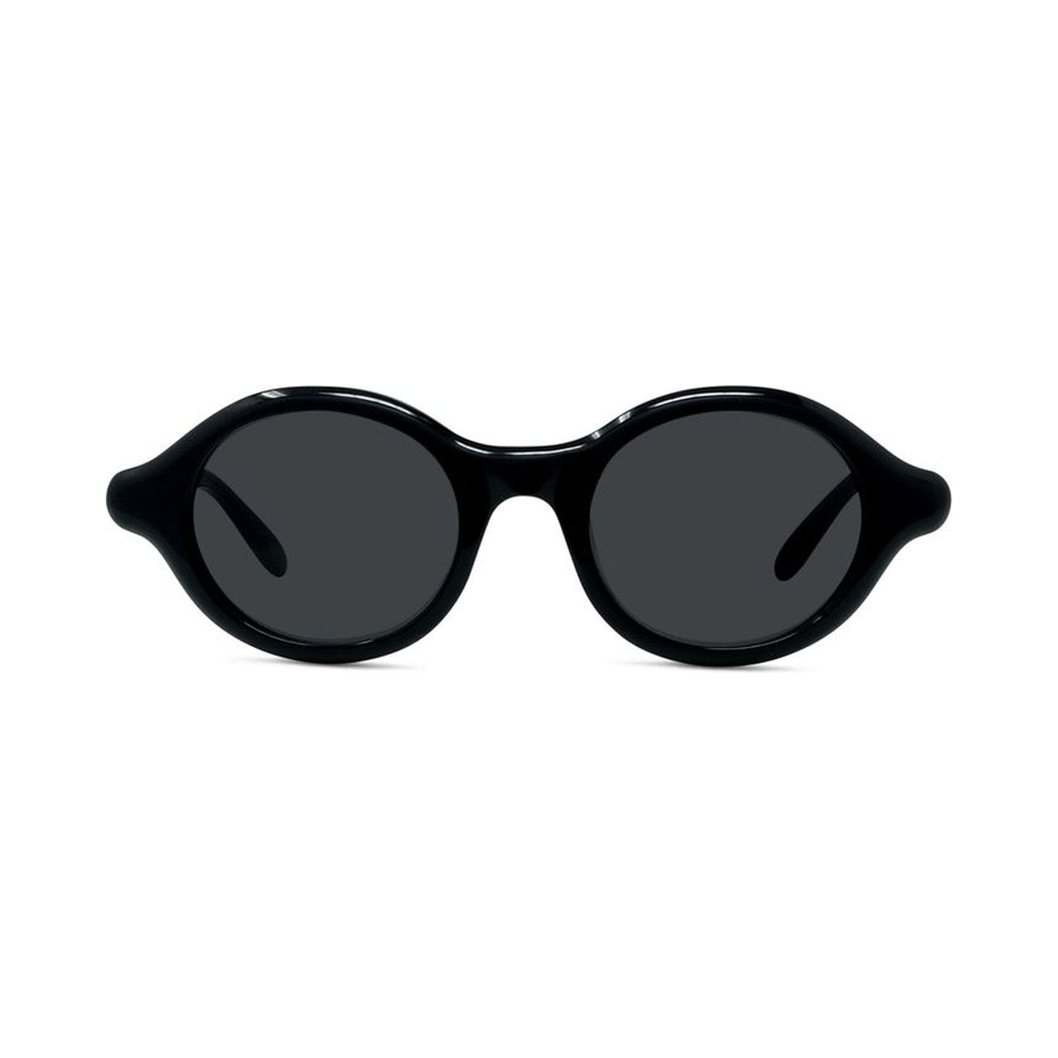 Slim Black Round Sunglasses