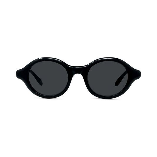 Slim Black Round Sunglasses