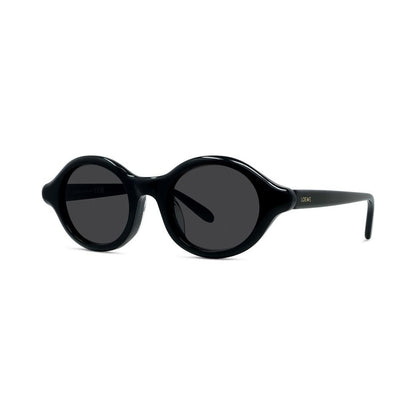 Slim Black Round Sunglasses