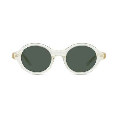 Slim Yellow Round Sunglasses