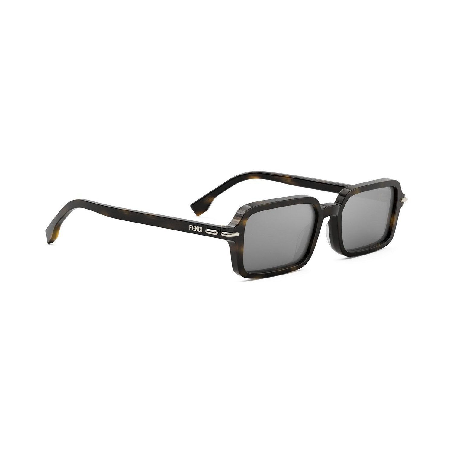 Fendi Selleria Havana Rectangular Sunglasses
