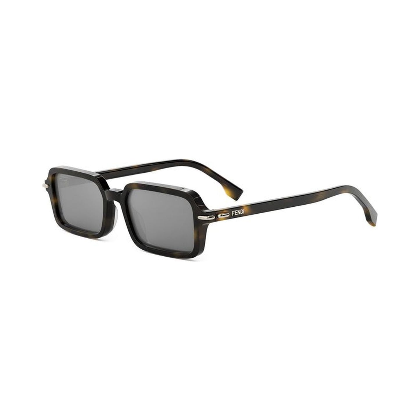 Fendi Selleria Havana Rectangular Sunglasses
