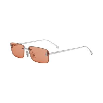 Fendi First Crystal Silver Rectangular Sunglasses