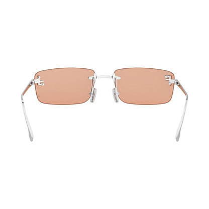 Fendi First Crystal Silver Rectangular Sunglasses
