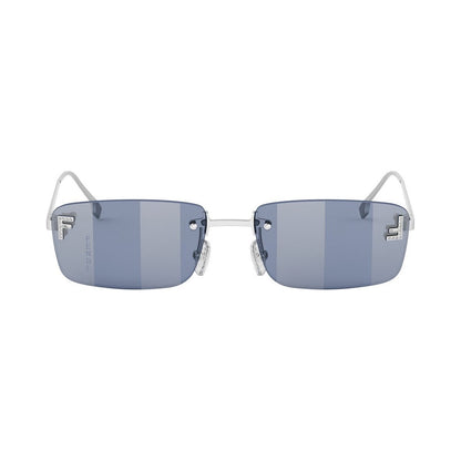 Fendi First Crystal Silver Rectangular Sunglasses