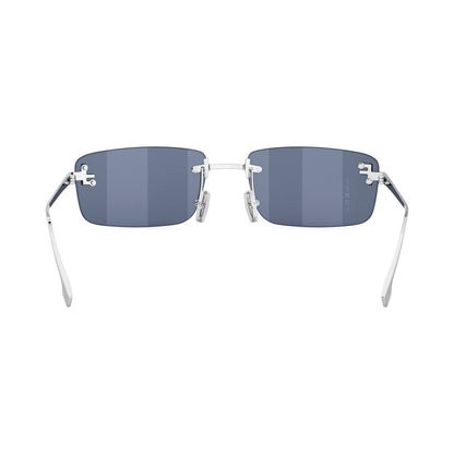 Fendi First Crystal Silver Rectangular Sunglasses