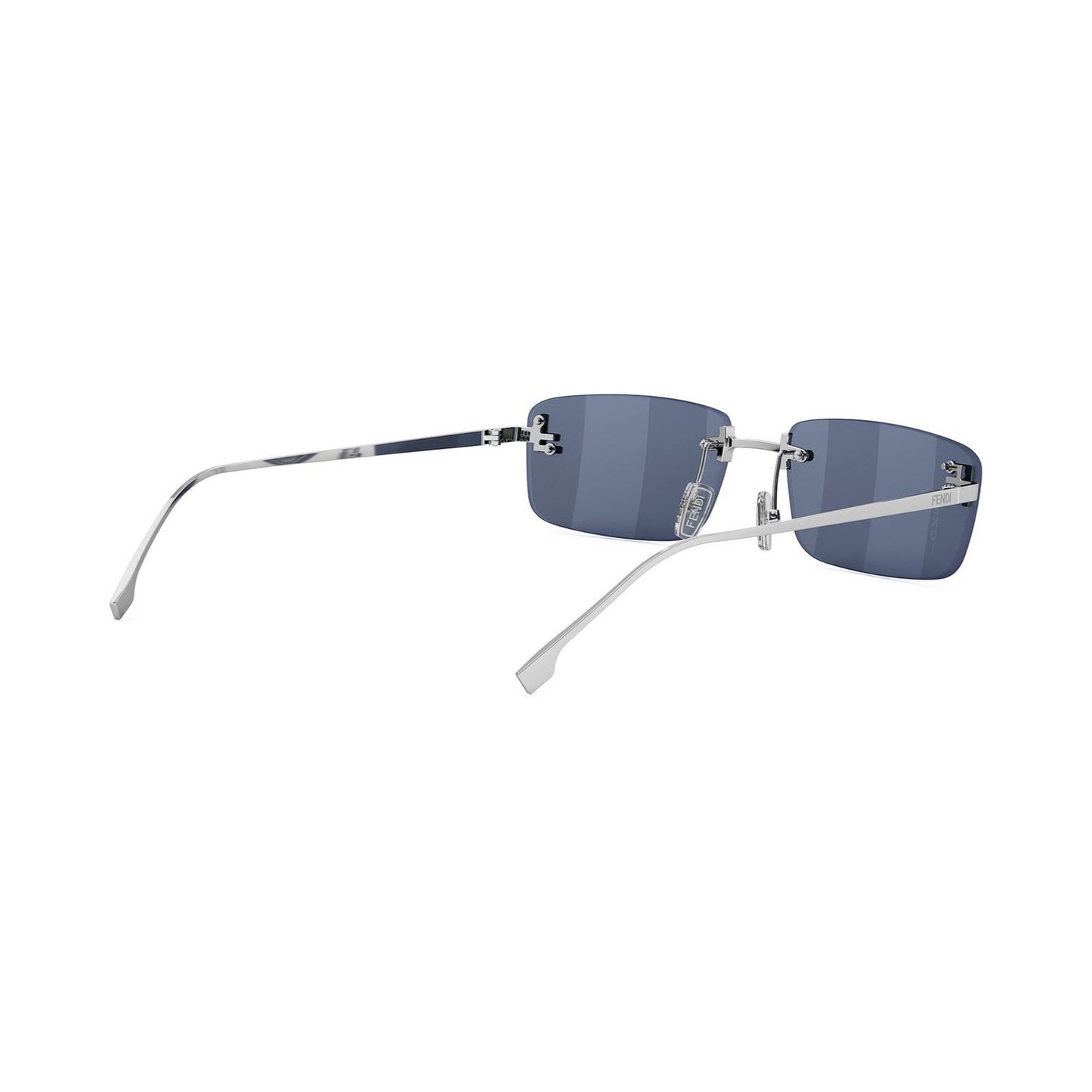 Fendi First Crystal Silver Rectangular Sunglasses