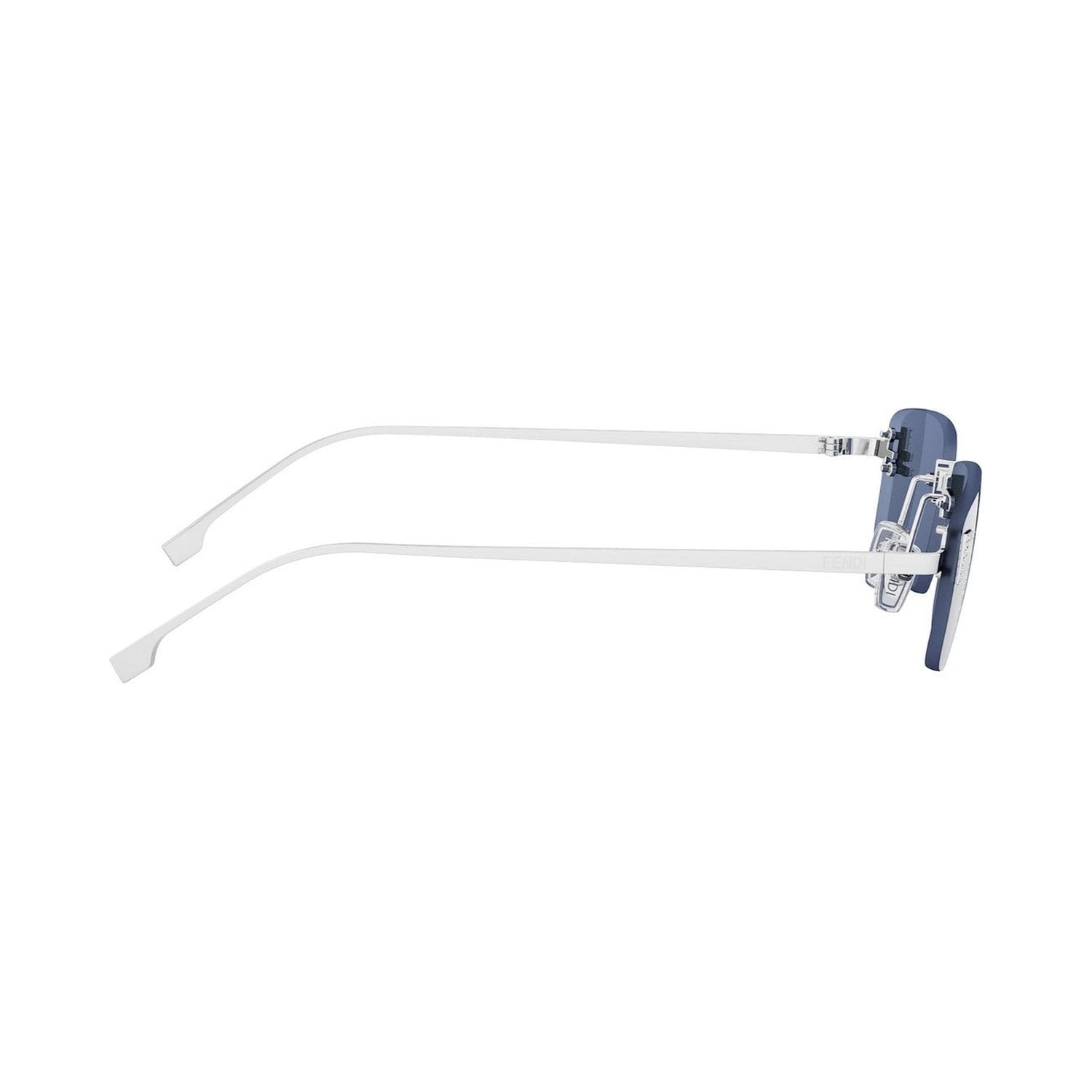 Fendi First Crystal Silver Rectangular Sunglasses