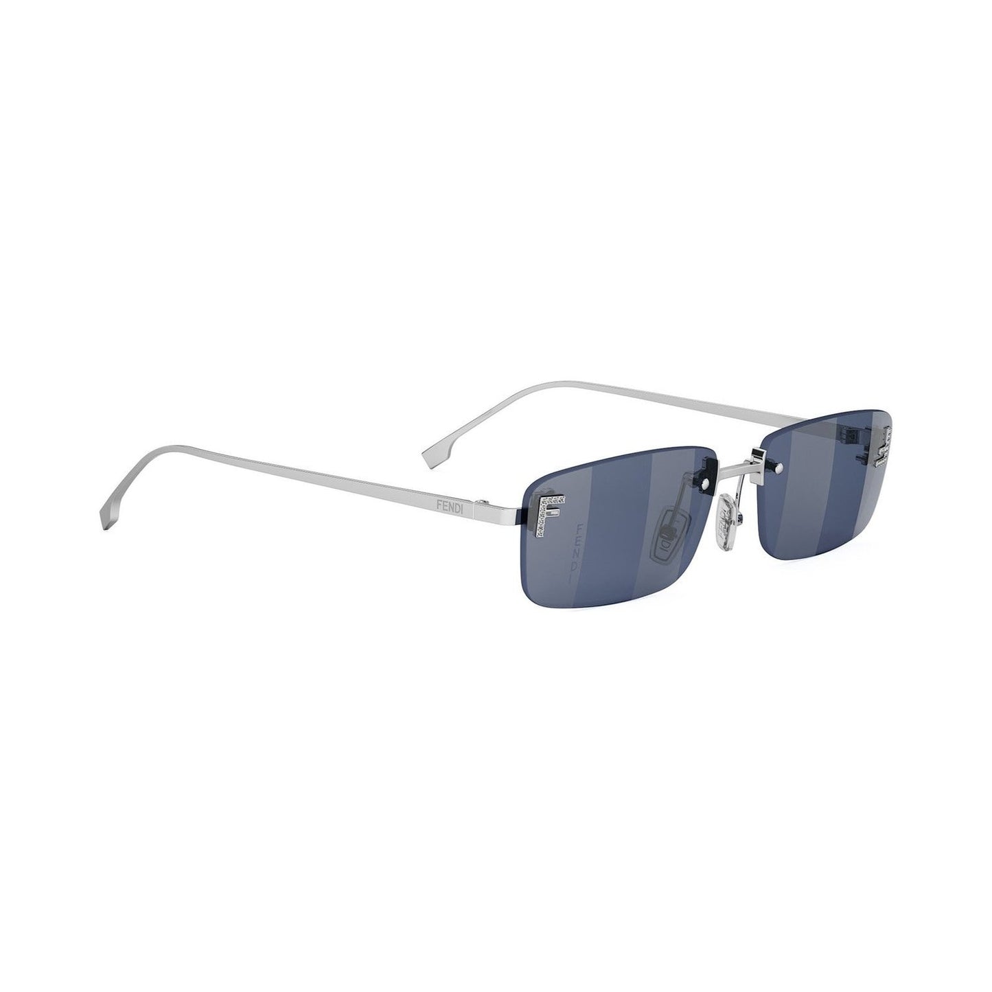 Fendi First Crystal Silver Rectangular Sunglasses