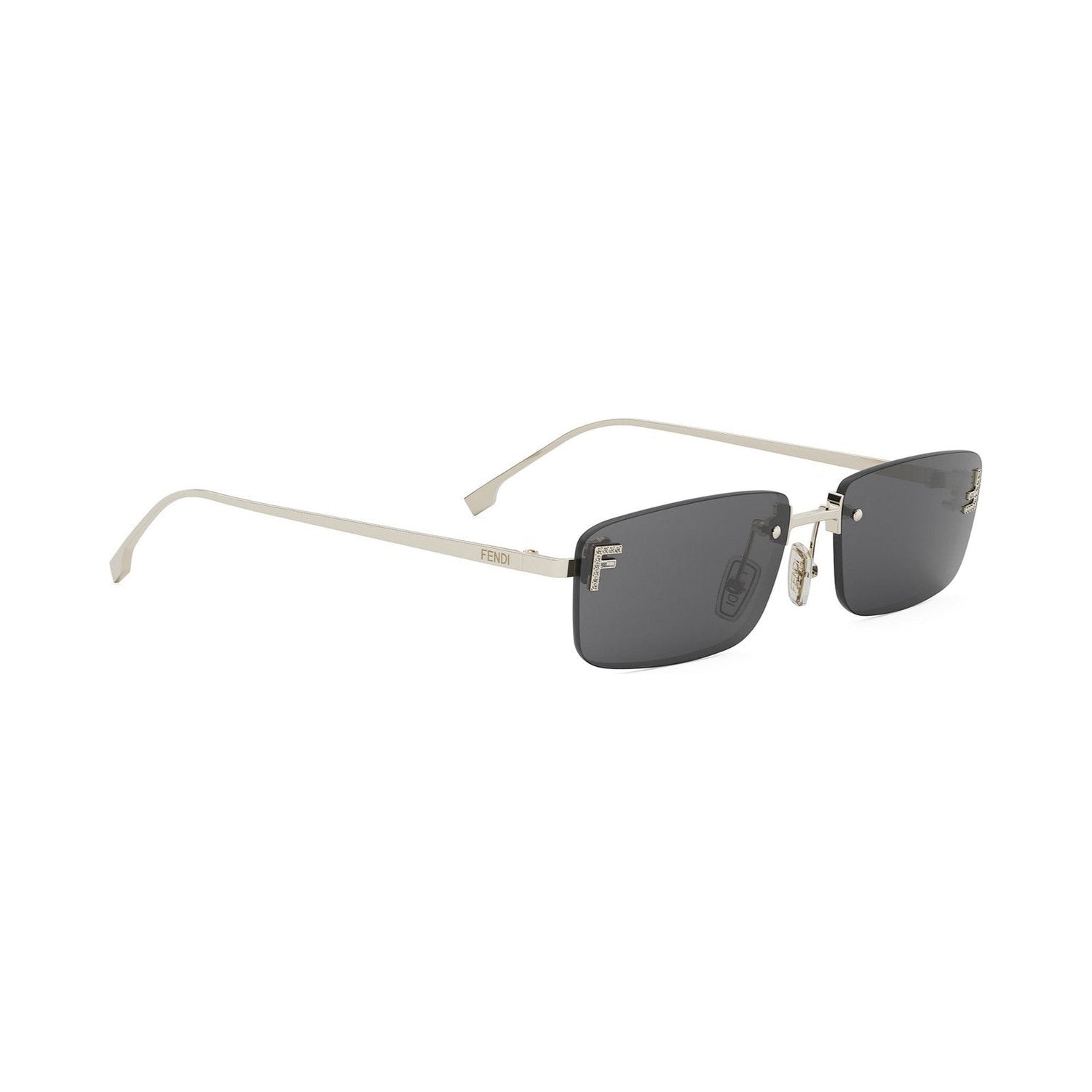 Fendi First Crystal Gold Rectangular Sunglasses