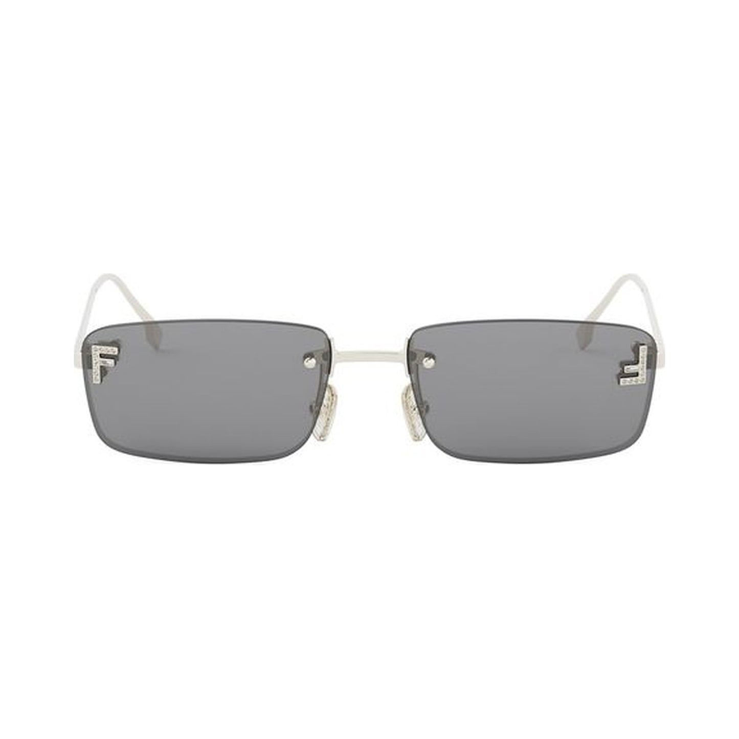 Fendi First Crystal Gold Rectangular Sunglasses