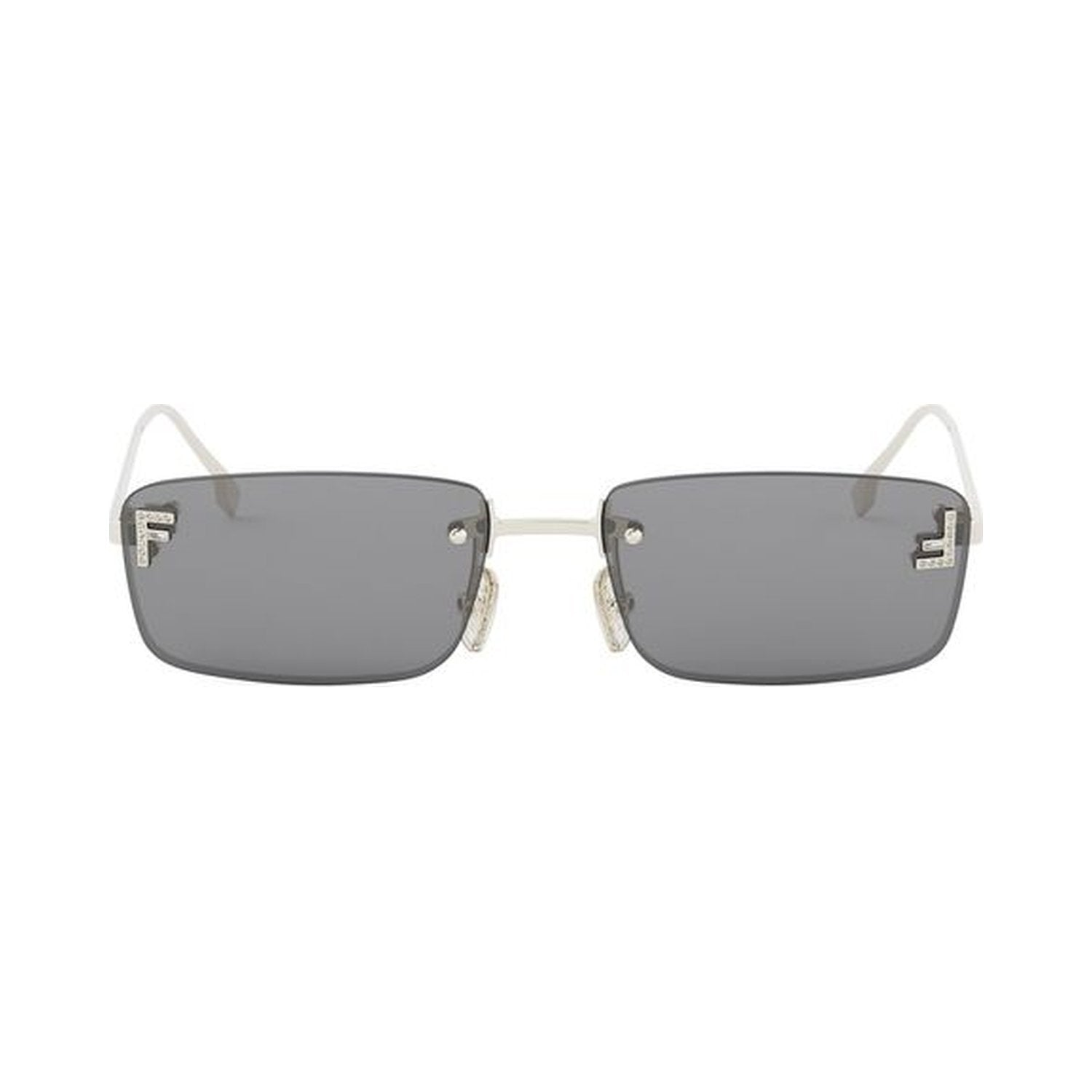 Fendi First Crystal Gold Rectangular Sunglasses