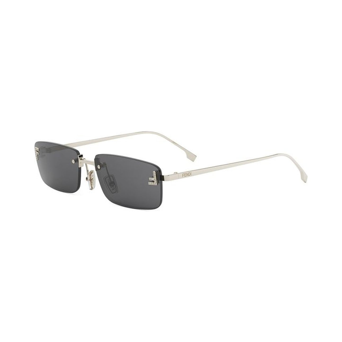 Fendi First Crystal Gold Rectangular Sunglasses