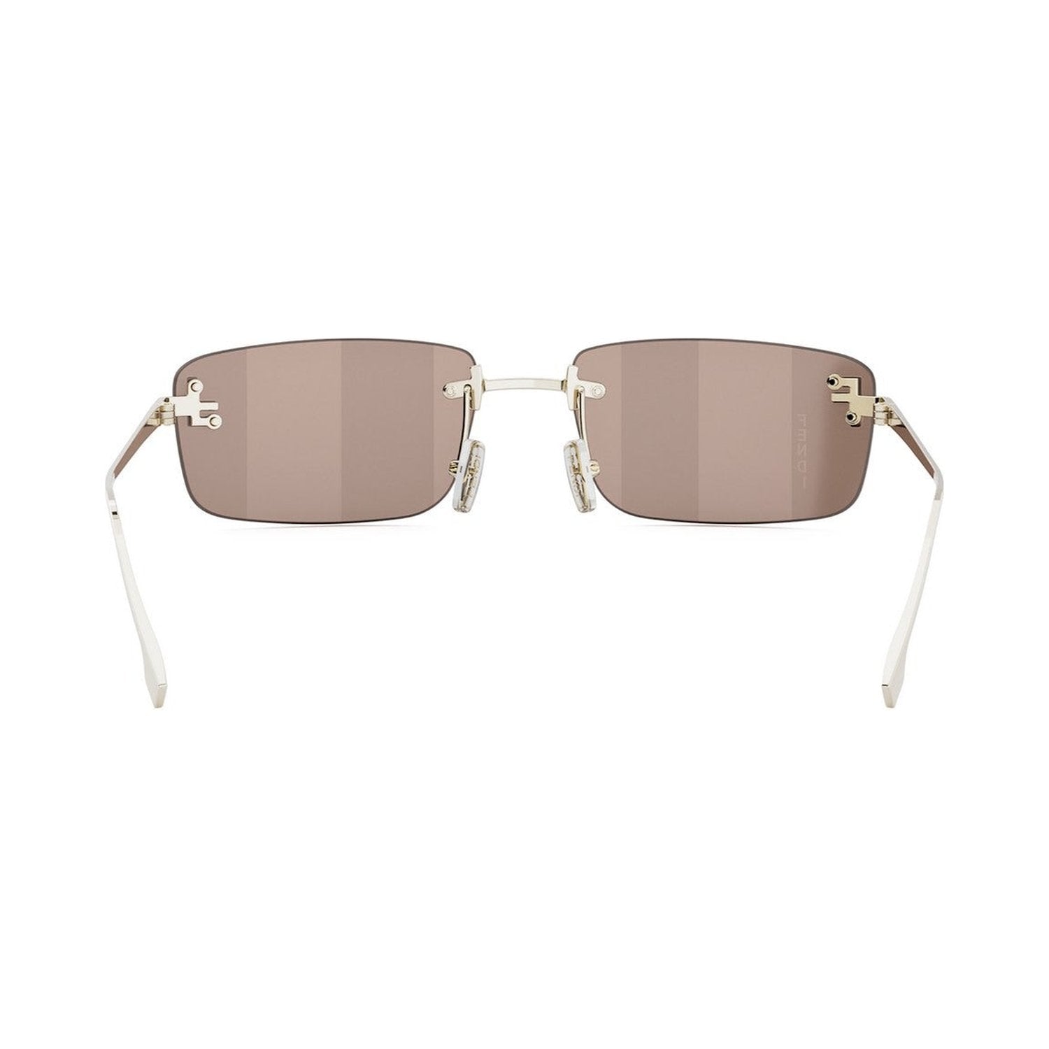 Fendi First Crystal Gold Rectangular Sunglasses