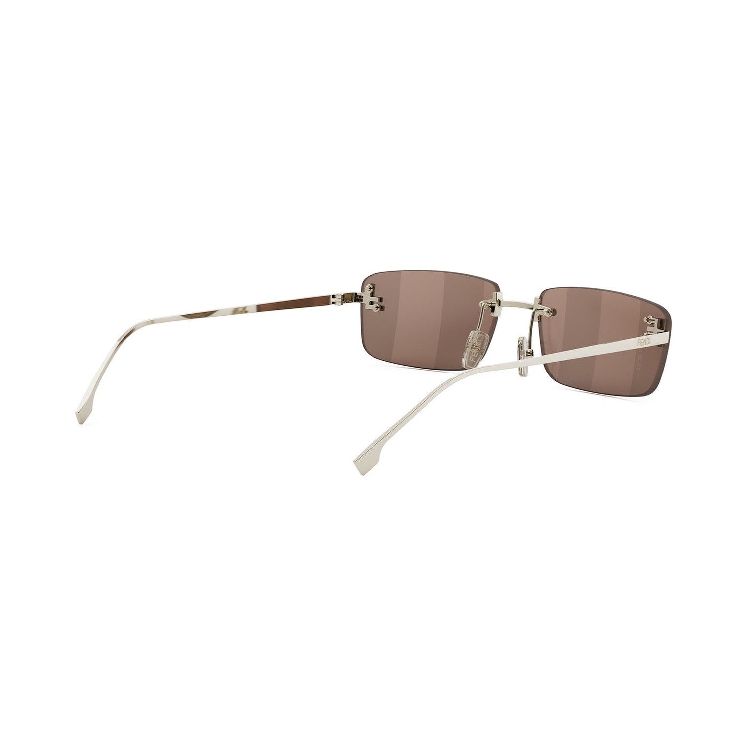 Fendi First Crystal Gold Rectangular Sunglasses
