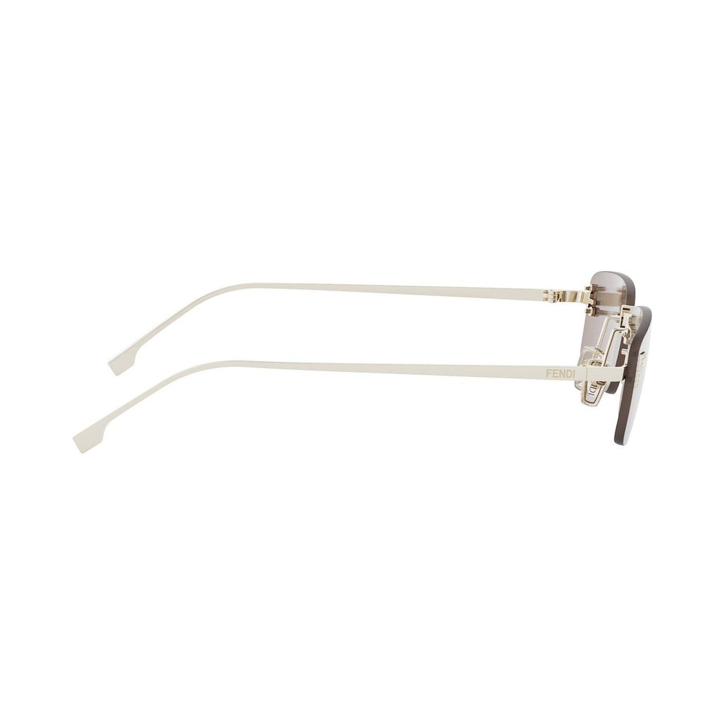 Fendi First Crystal Gold Rectangular Sunglasses