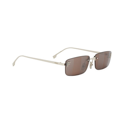 Fendi First Crystal Gold Rectangular Sunglasses