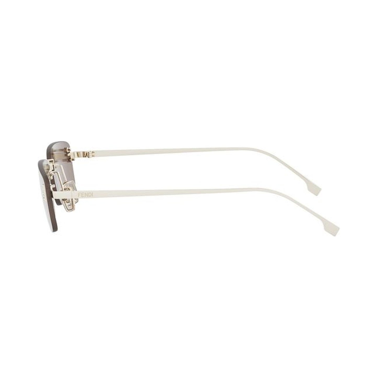 Fendi First Crystal Gold Rectangular Sunglasses