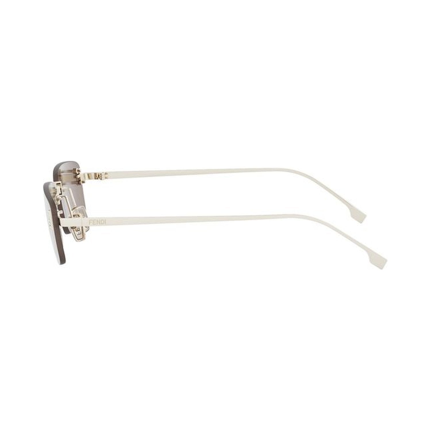 Fendi First Crystal Gold Rectangular Sunglasses