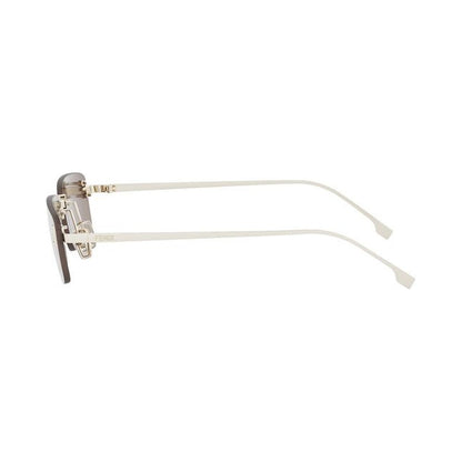 Fendi First Crystal Gold Rectangular Sunglasses