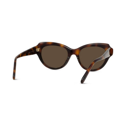 Slim Havana Geometric Sunglasses