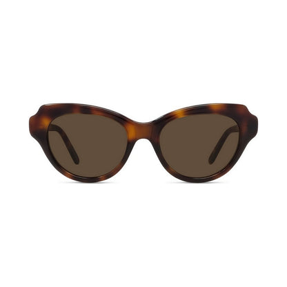 Slim Havana Geometric Sunglasses