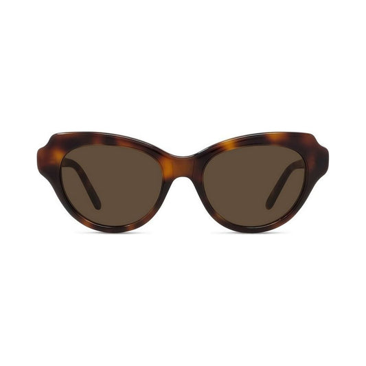 Slim Havana Geometric Sunglasses