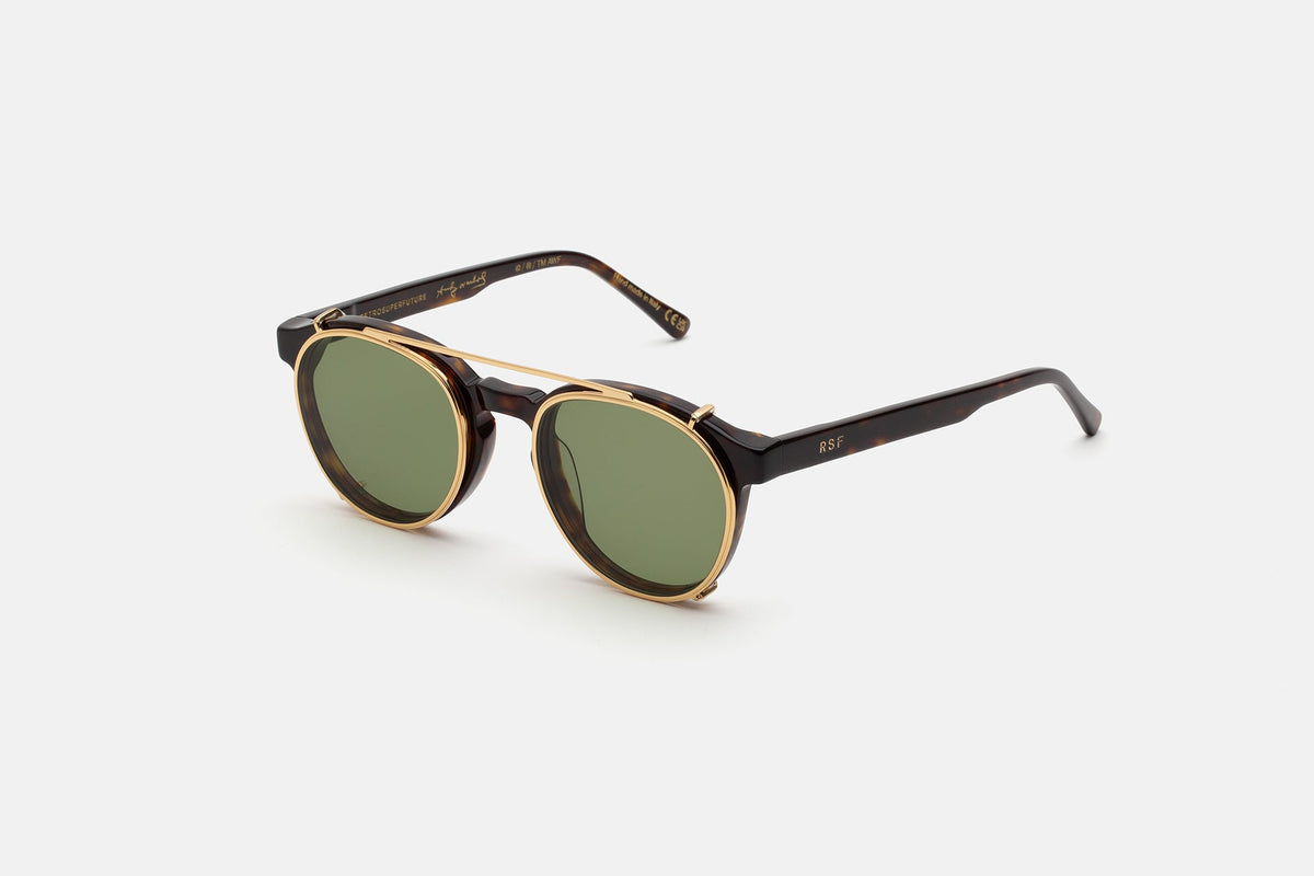 Retrosuperfuture Clip On The Warhol Green gold tre quarti