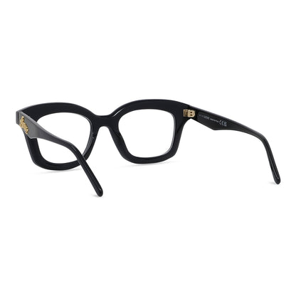 Curvy Black Geometric Eyeglasses 001